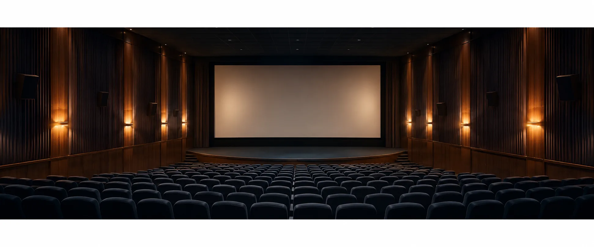 An original editorial view of an empty auditorium before a screening